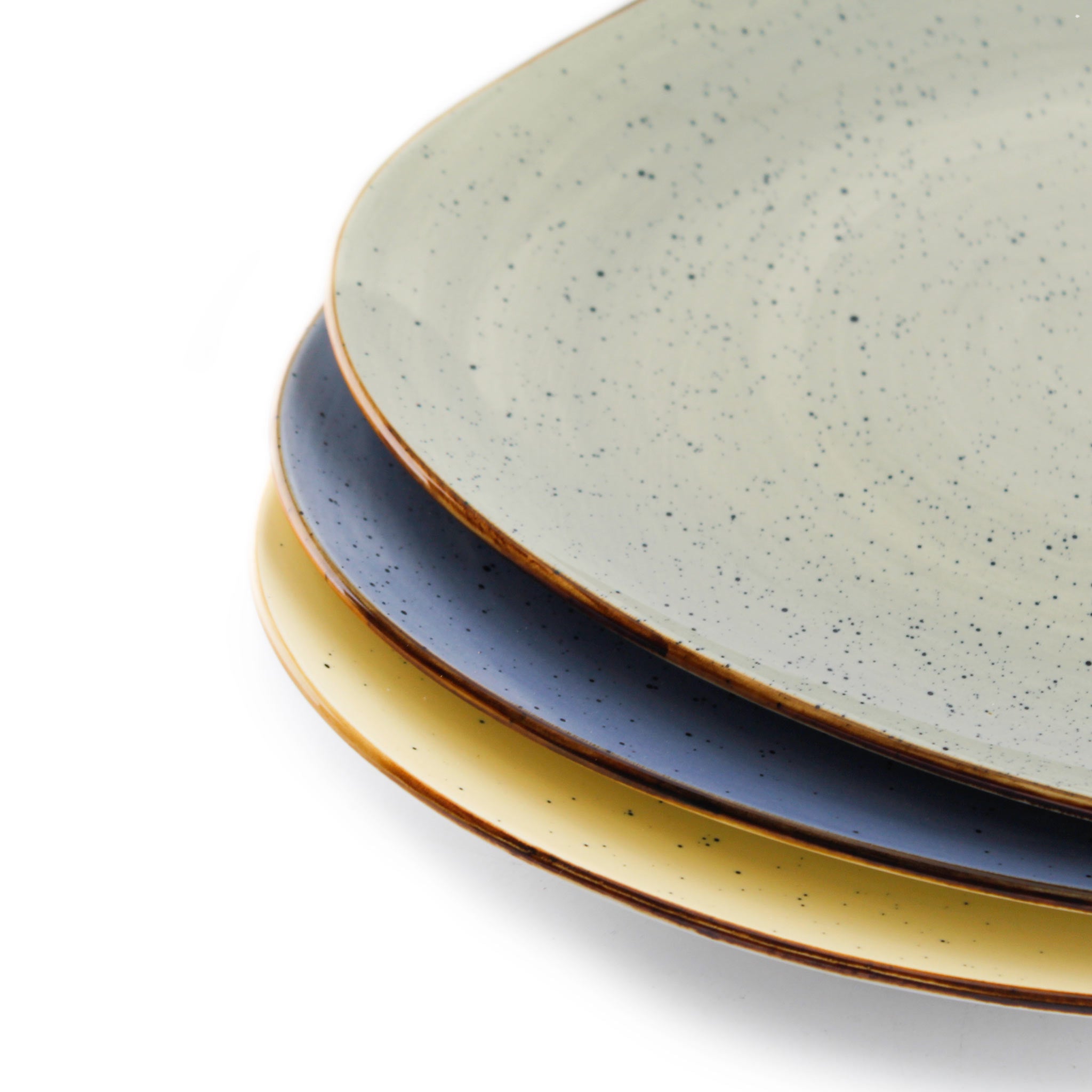 Triangular Speckle Glazed Dinner Plates