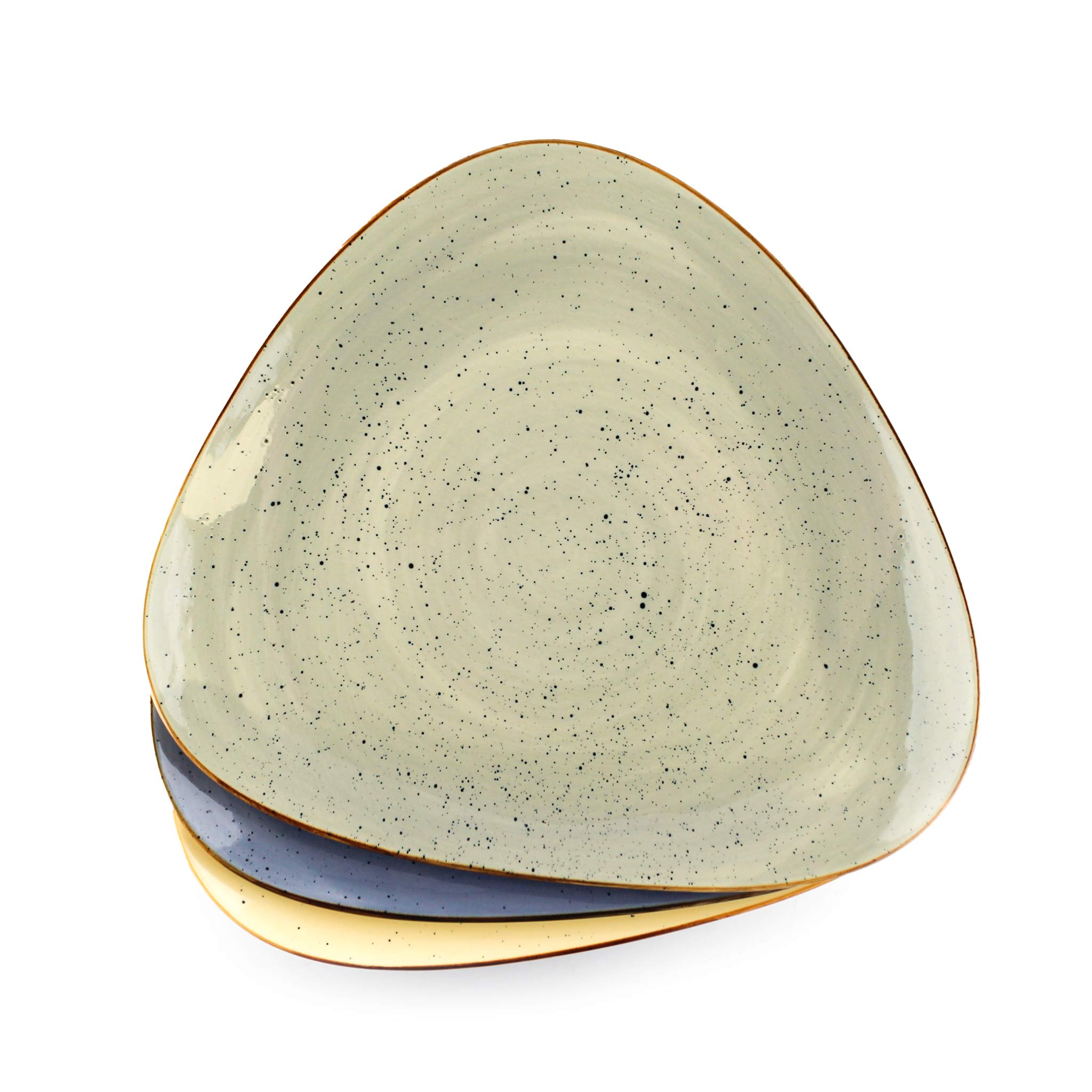 Triangular Speckle Glazed Dinner Plates