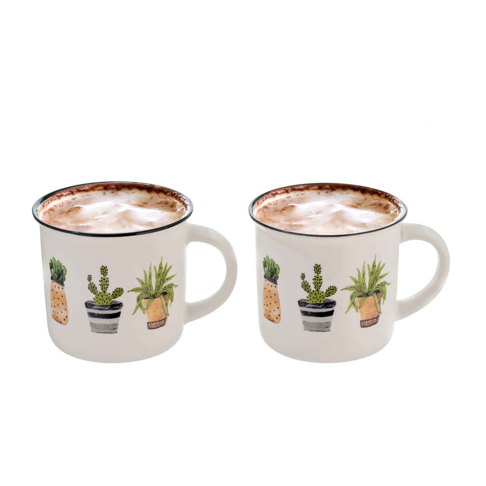 Set of 2 Cactus Mugs from China Blue