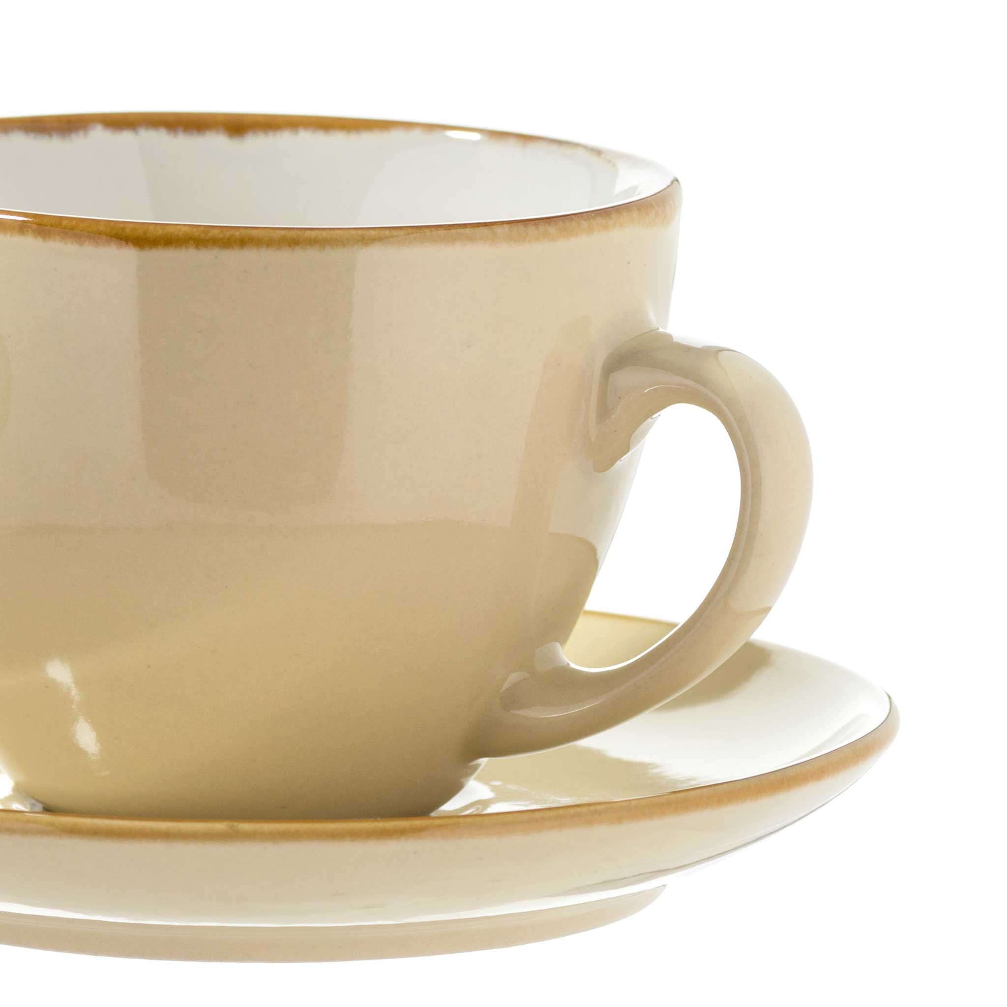 Stone Stoneware Cup and Saucer from China Blue