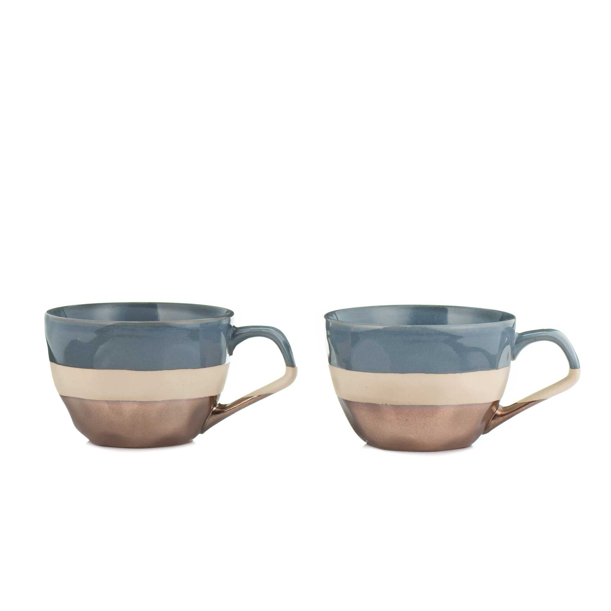 Rose and Gold Large Textured Mugs from China Blue