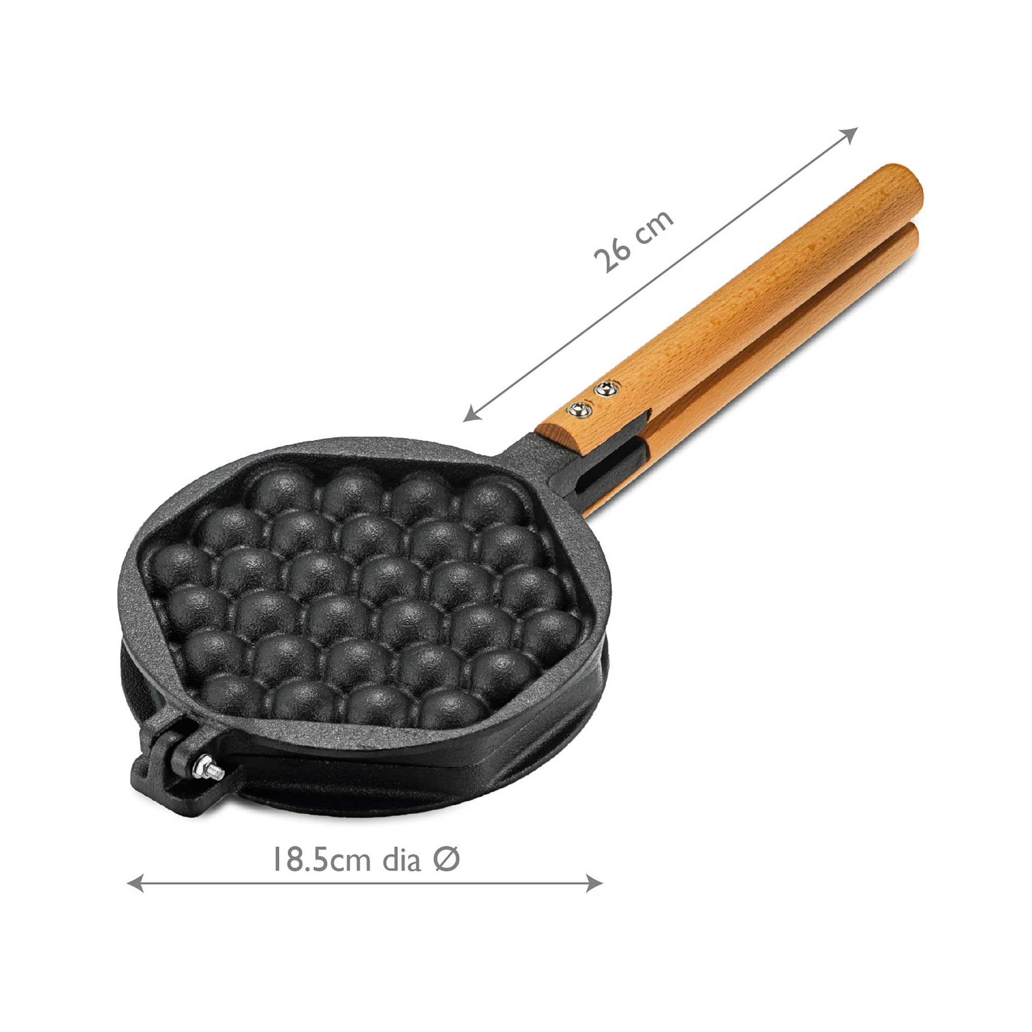 Bubble Waffle Pan - Closed Dimensions