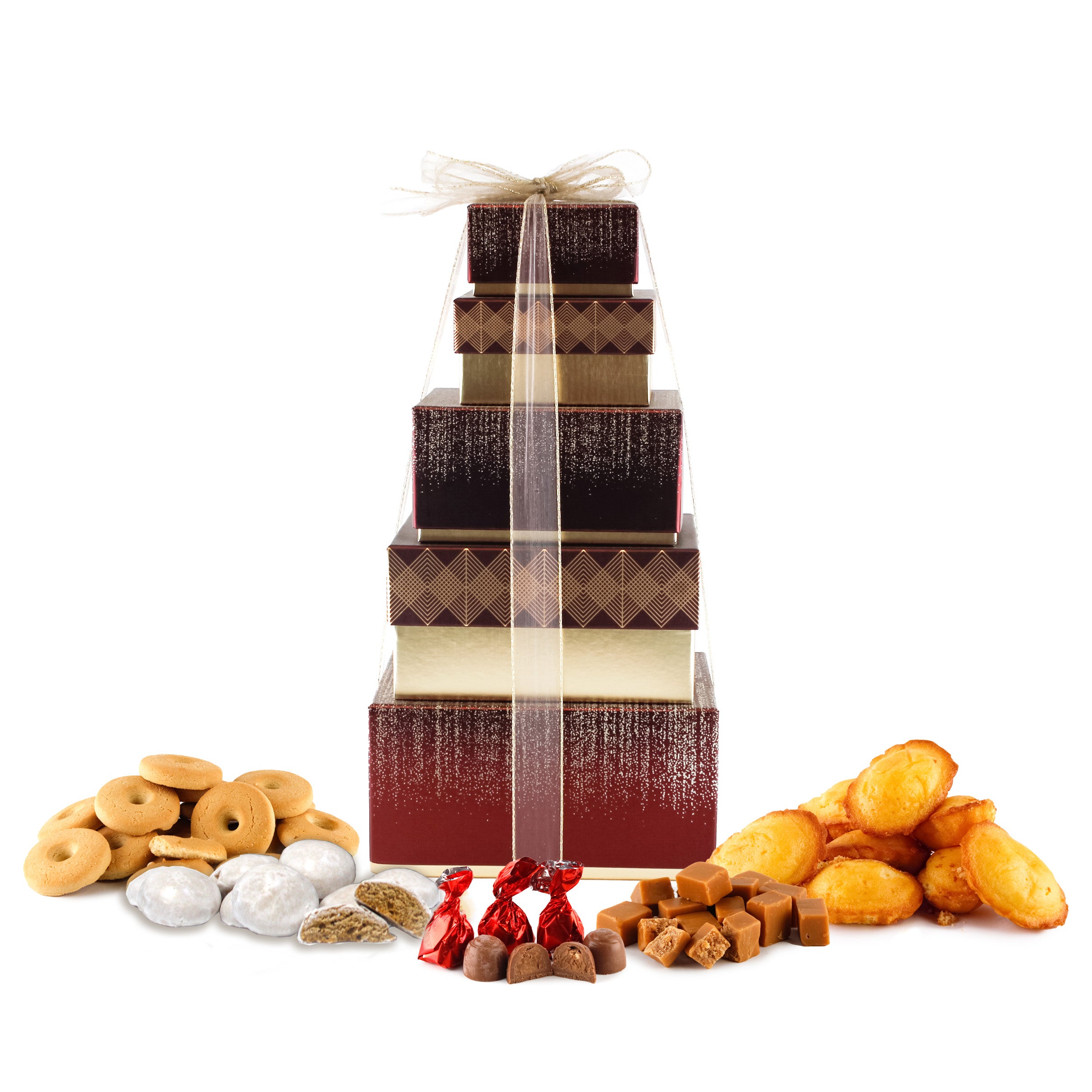 Tower of Treats - Plum & Gold