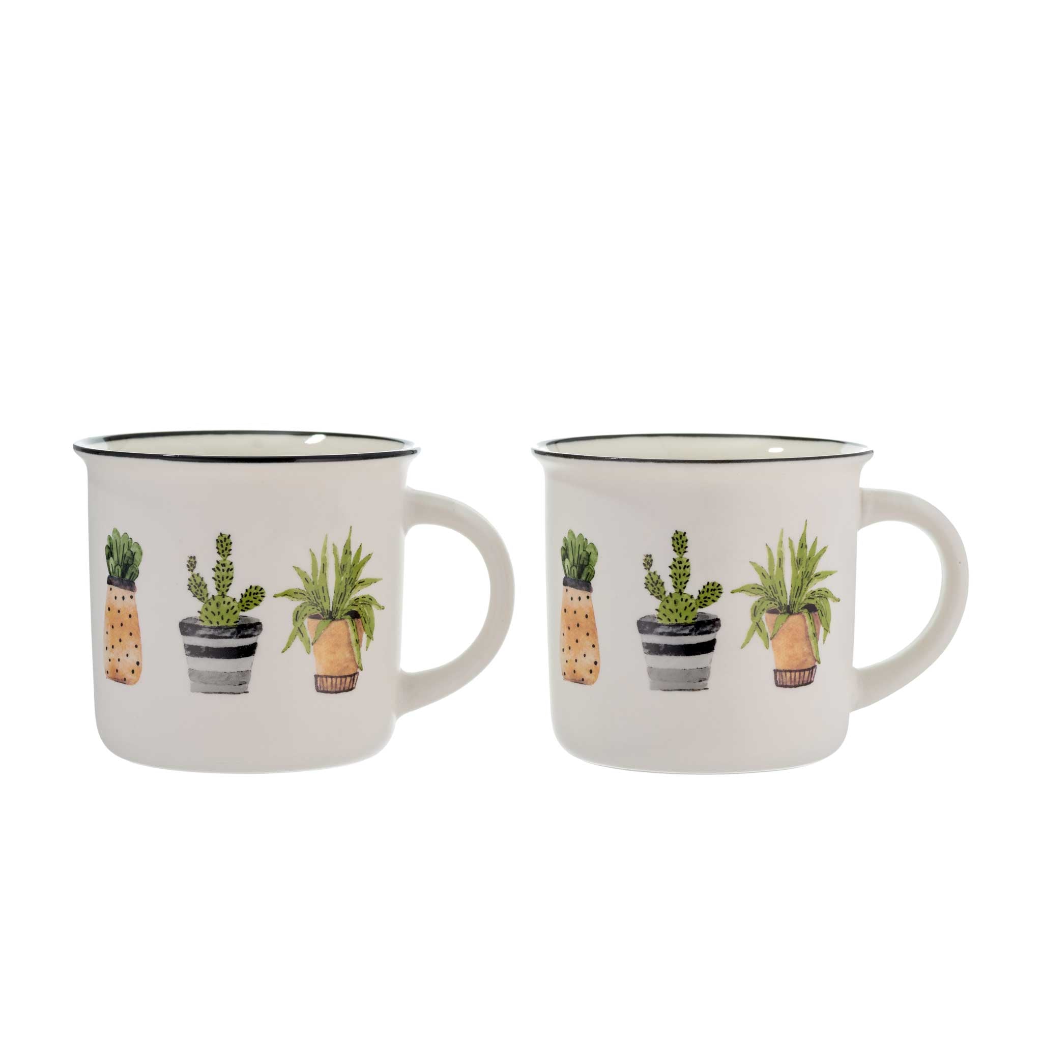 Set of 2 Cactus Mugs from China Blue