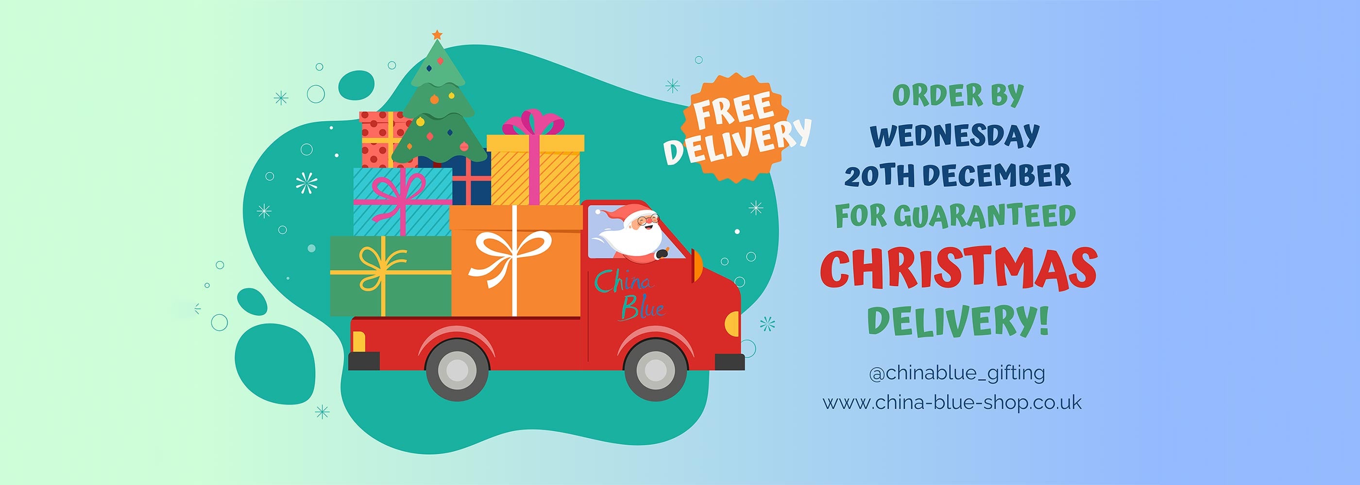 Order by 20th December for guaranteed Christmas delivery