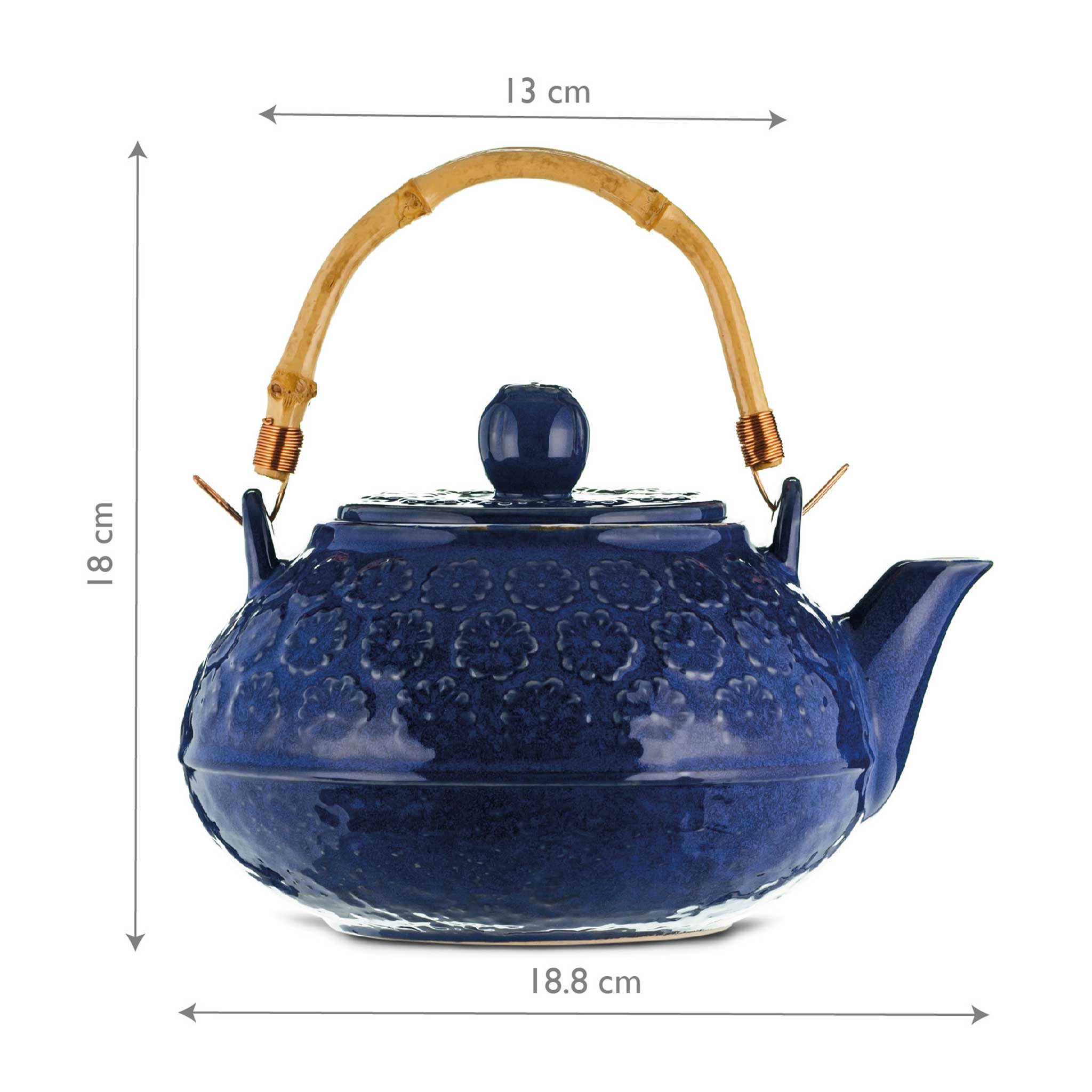 Blue Oriental teapot dimensions from China Blue