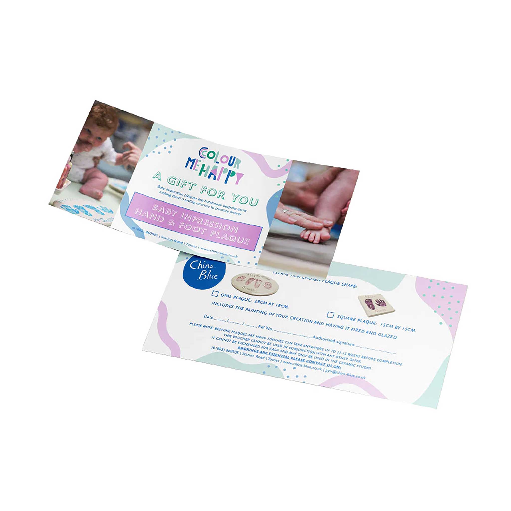 Oval Hand & Foot Plaque Voucher from China Blue