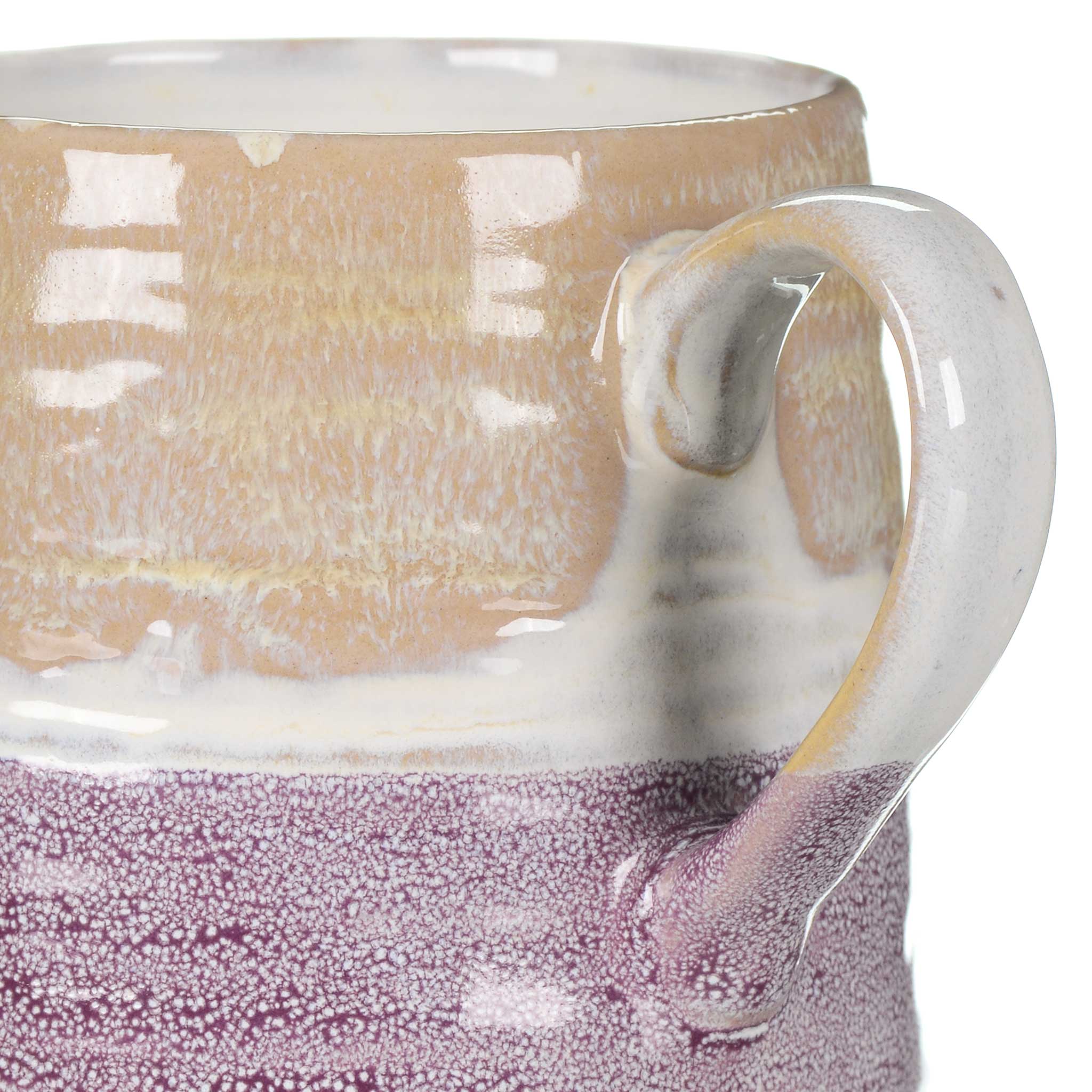 Close up of a Purple Reactive Glaze Mug from China Blue