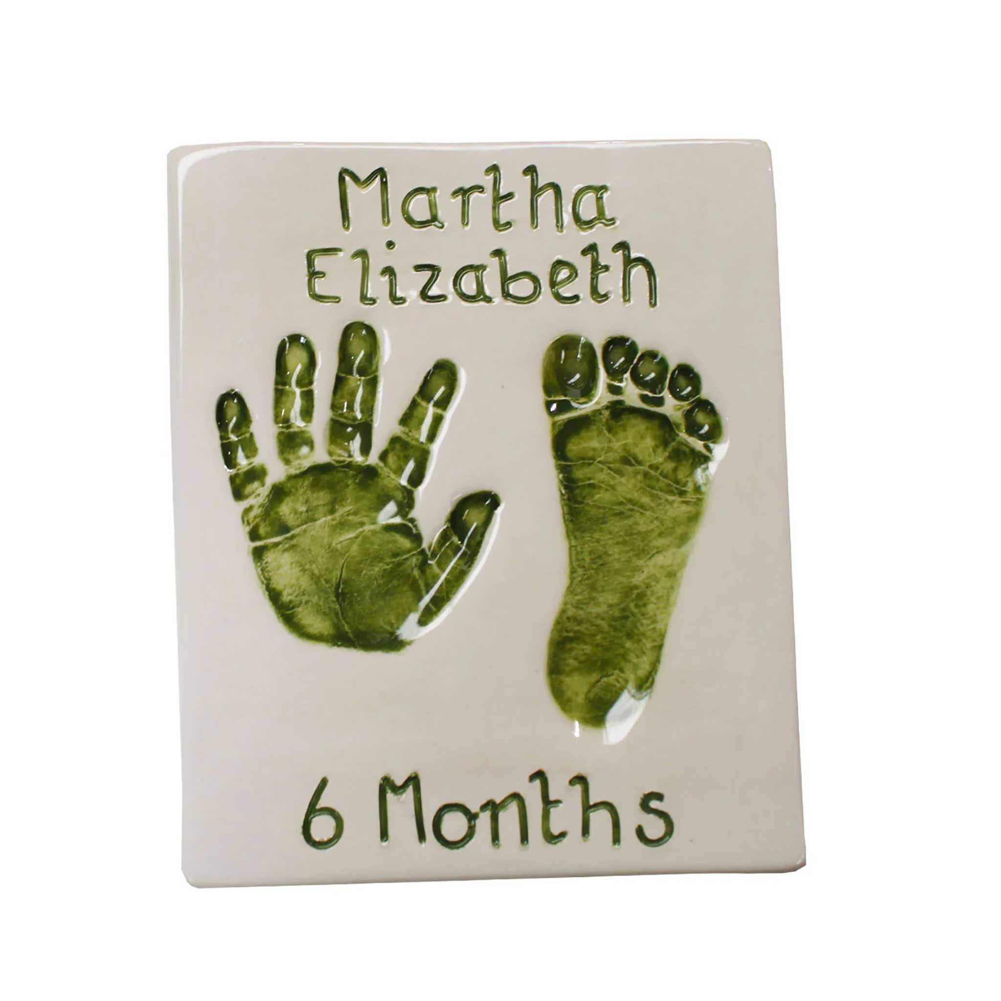 Square Hand and Foot Plaque from China Blue