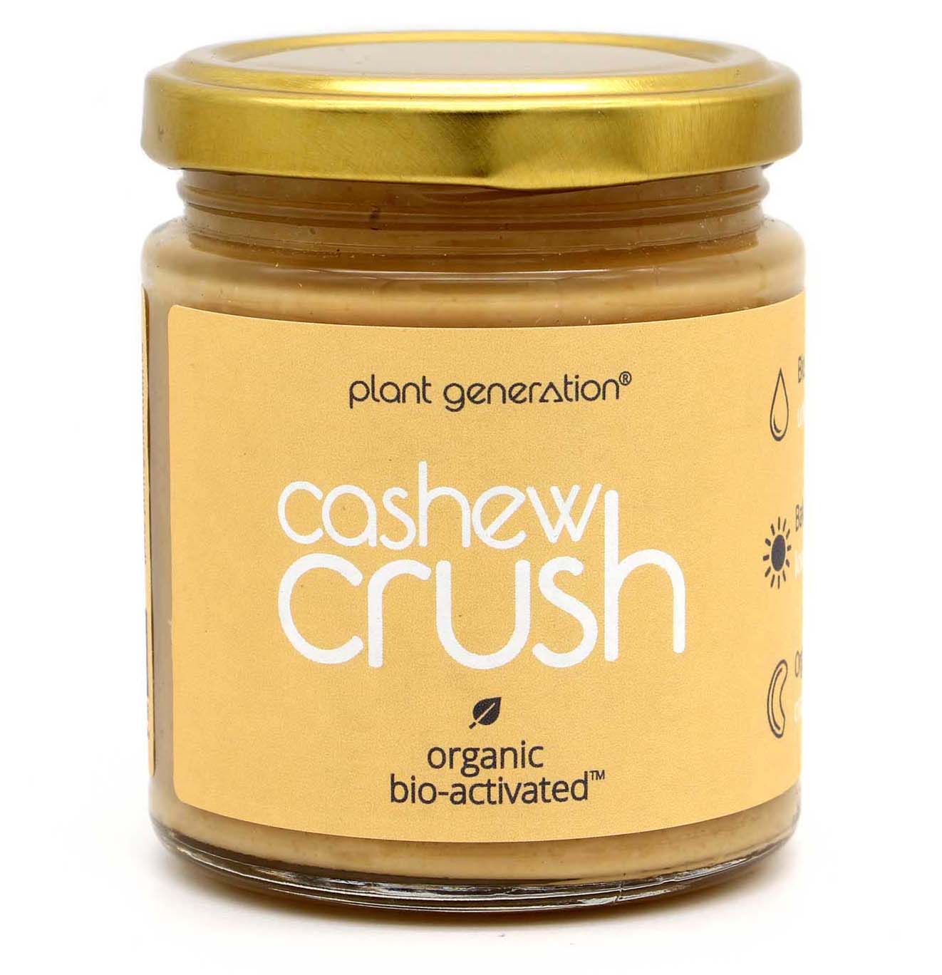 Glass jar of organic cashew butter