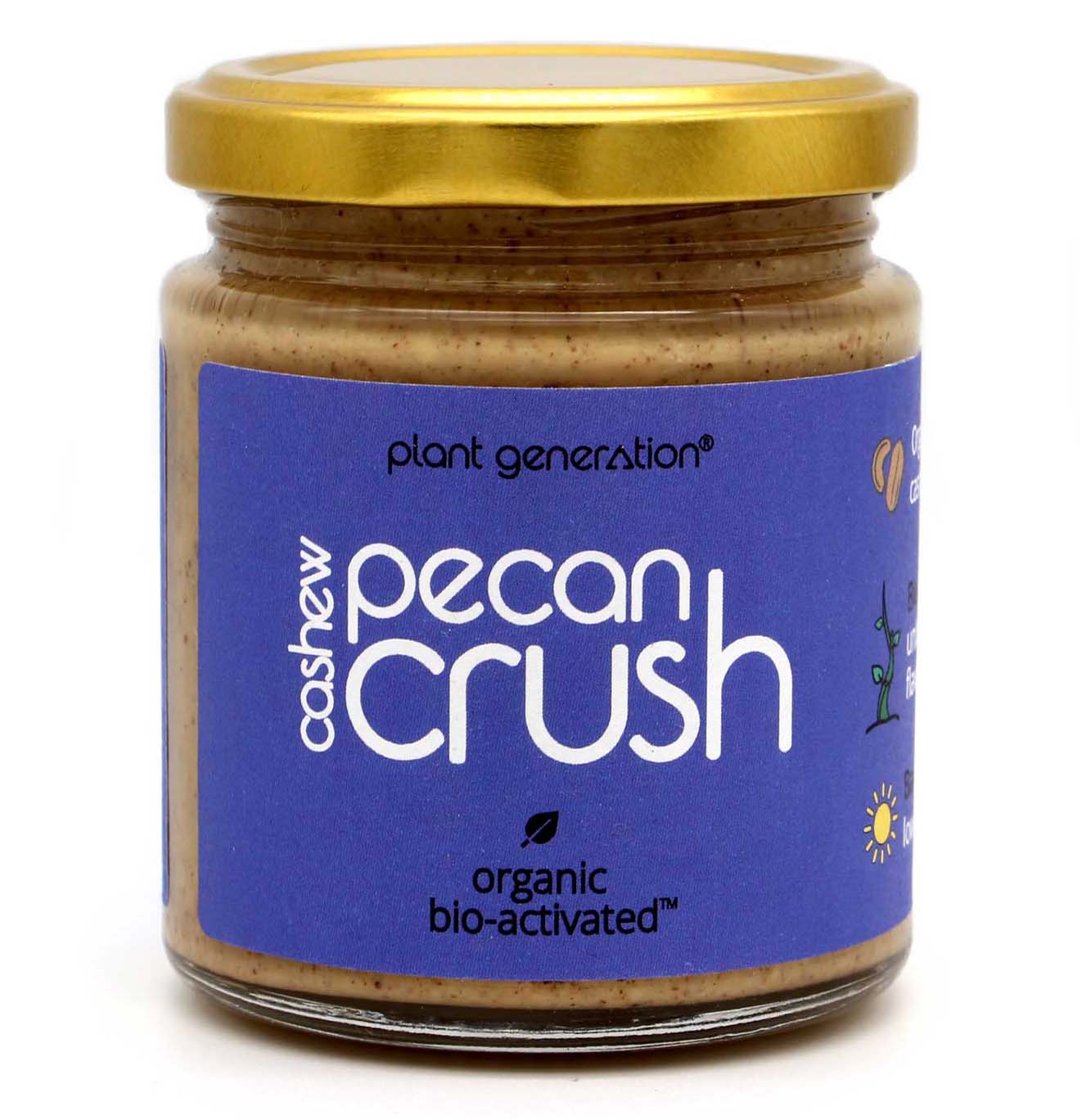 Cashew and Pecan nut butter from Plant generation in glass jar