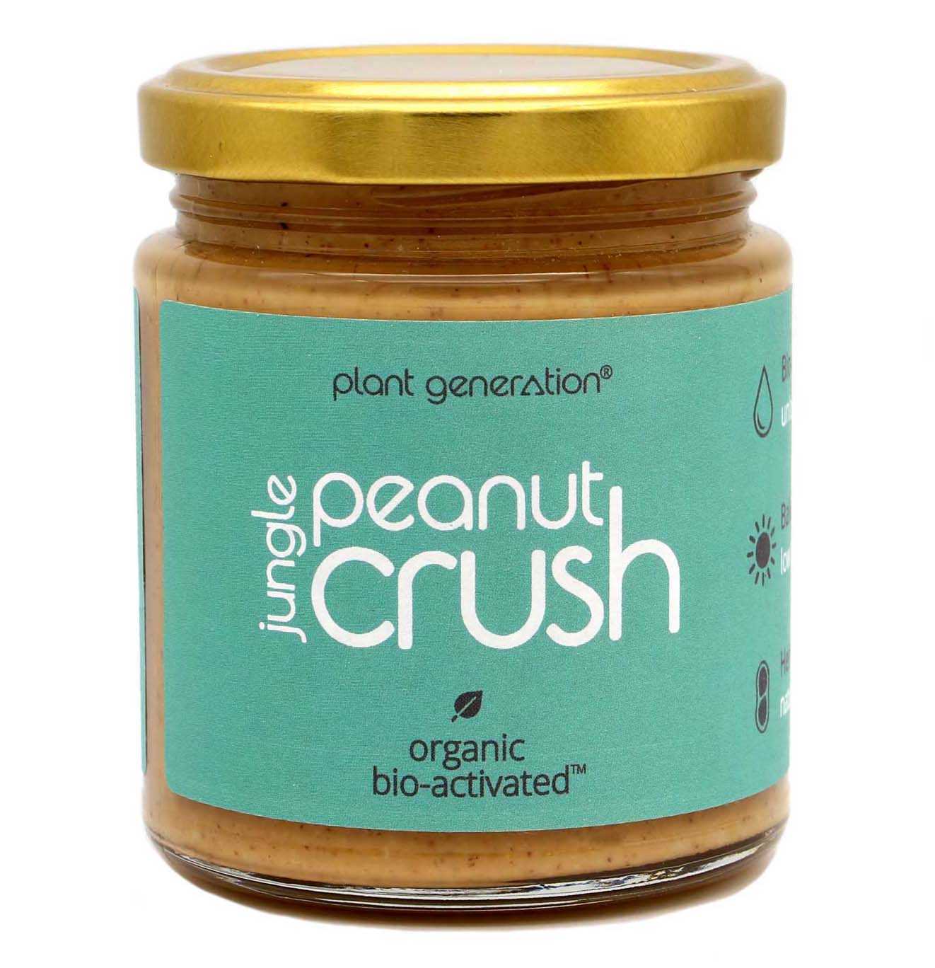 Glass jar of jungle peanut butter