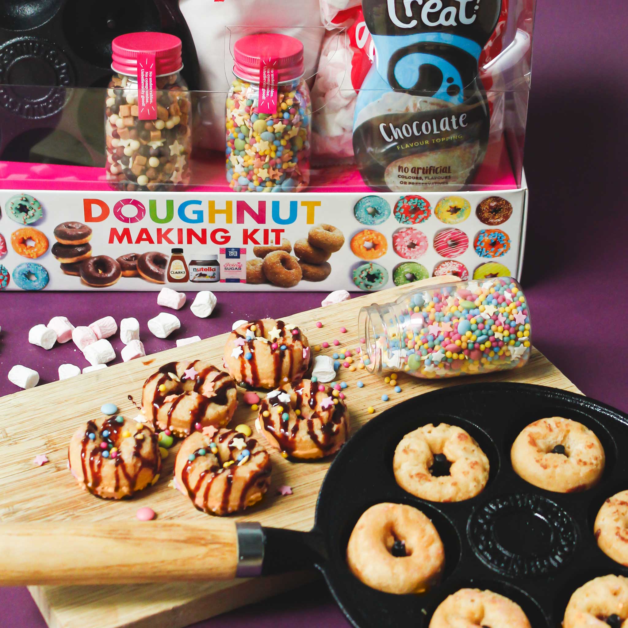 Doughnut making kit in clear packaging showing contents from China Blue