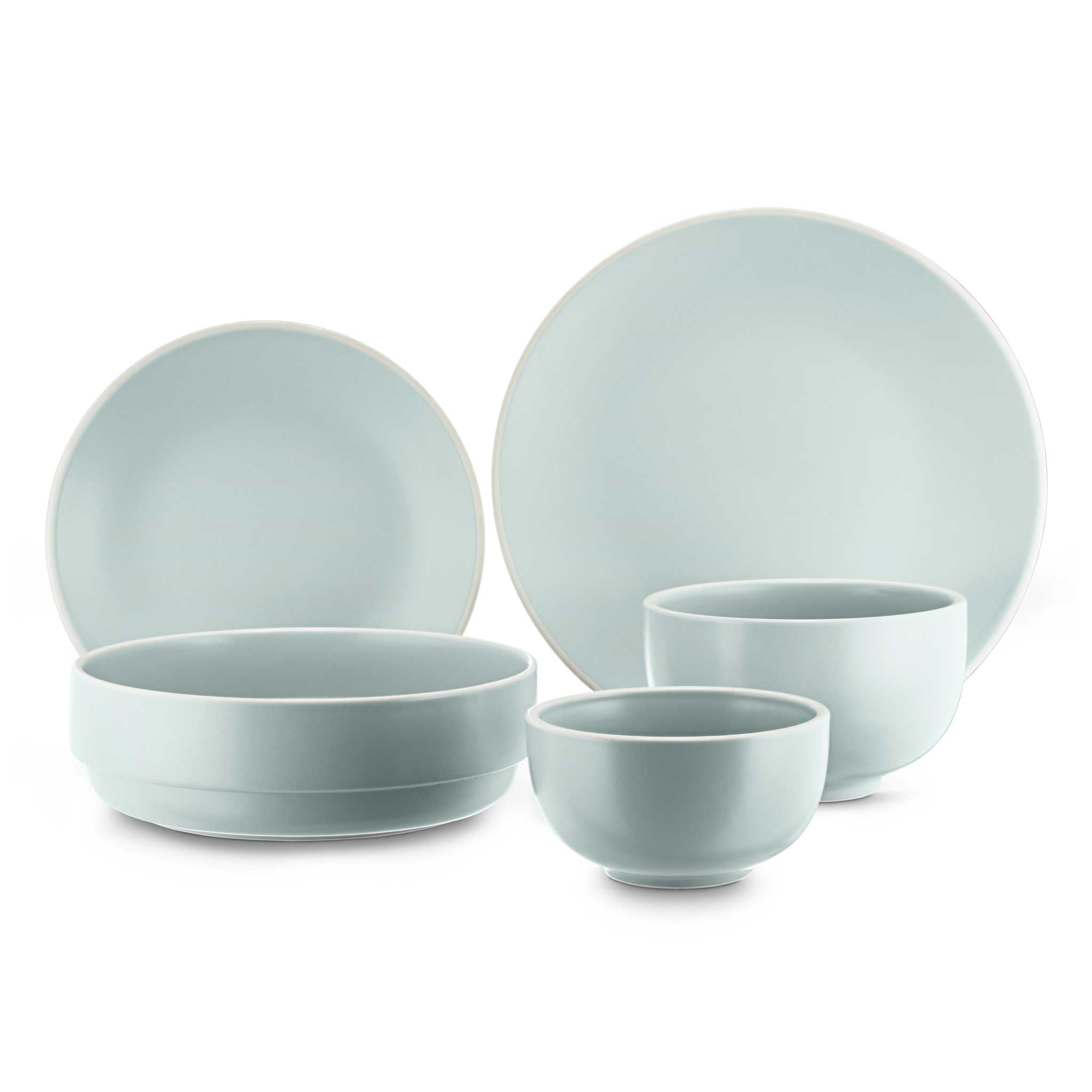 Stoneware Ceramic Dinnerware set in pastel green from China Blue