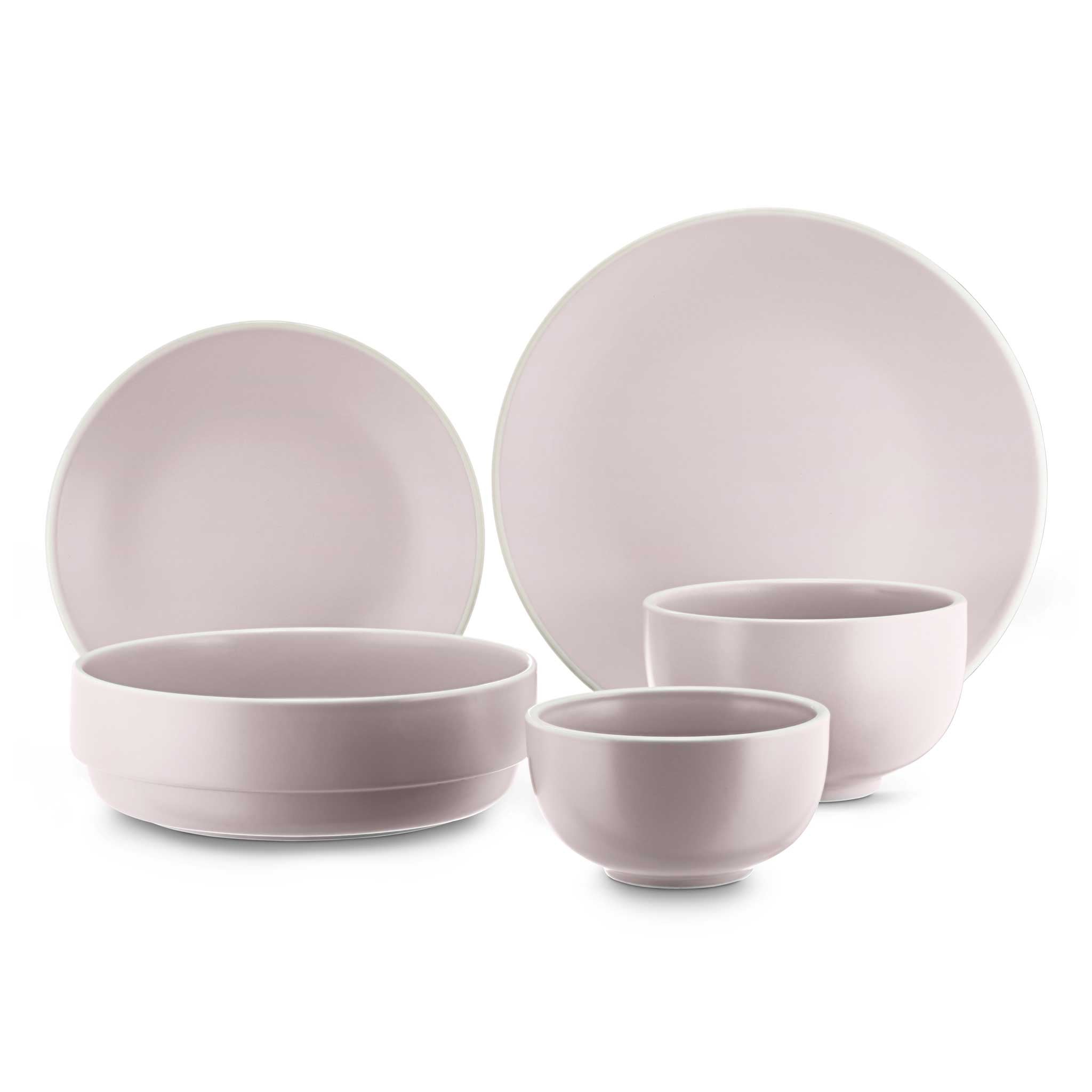 Stoneware Ceramic Dinnerware set in dusty pink from China Blue